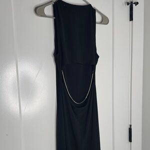 Dance & Marvel Black Halter Open Back Chain Sheath Dress